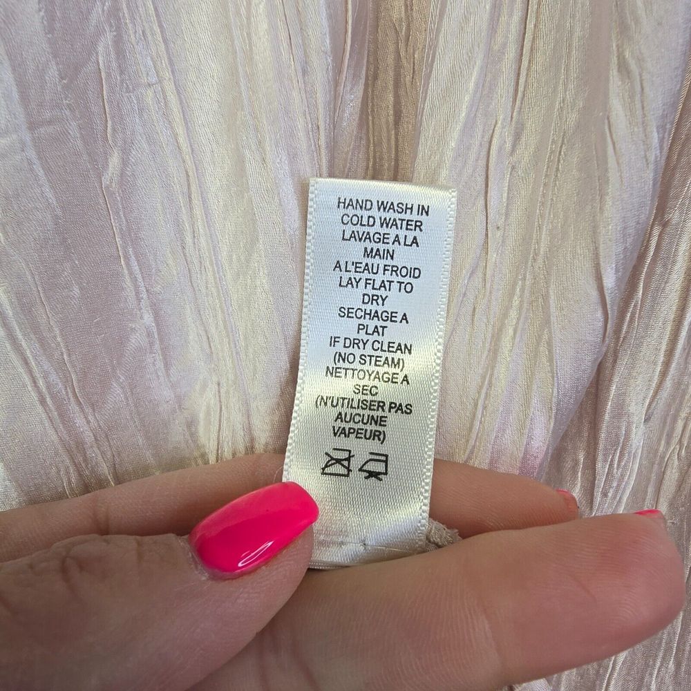 Vintage Komarov Maxi Dress‎ Womens L Jeweled Neckline Charmeuse Asymmetric Flowy - Picture 15 of 16